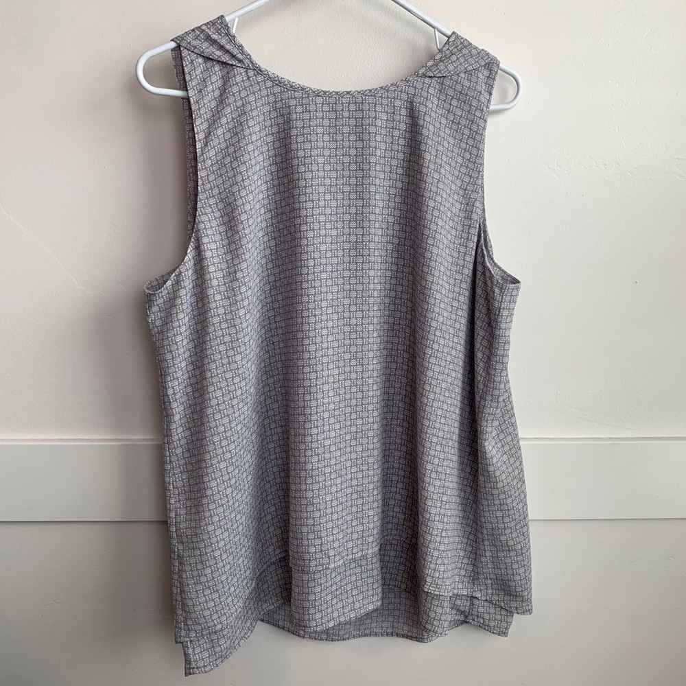 NWT Christopher & Banks Purple & Gray Patterned Sleeveless Blouse